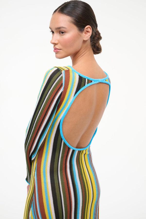 Staud LORENA DRESS SKATE STRIPE