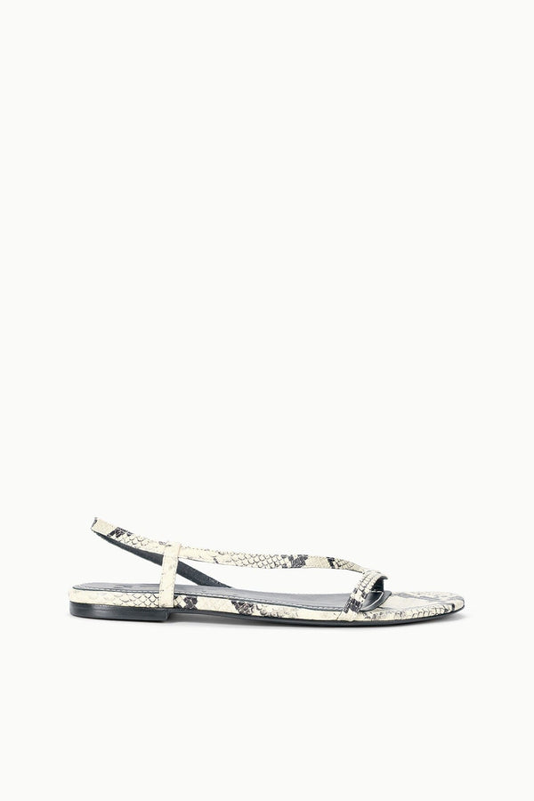 staud LOUDEN SANDAL WHITE SNAKE