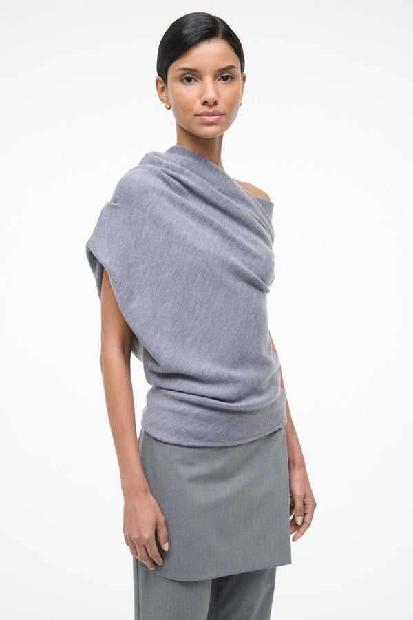 Staud MABEL SWEATER HEATHER GREY