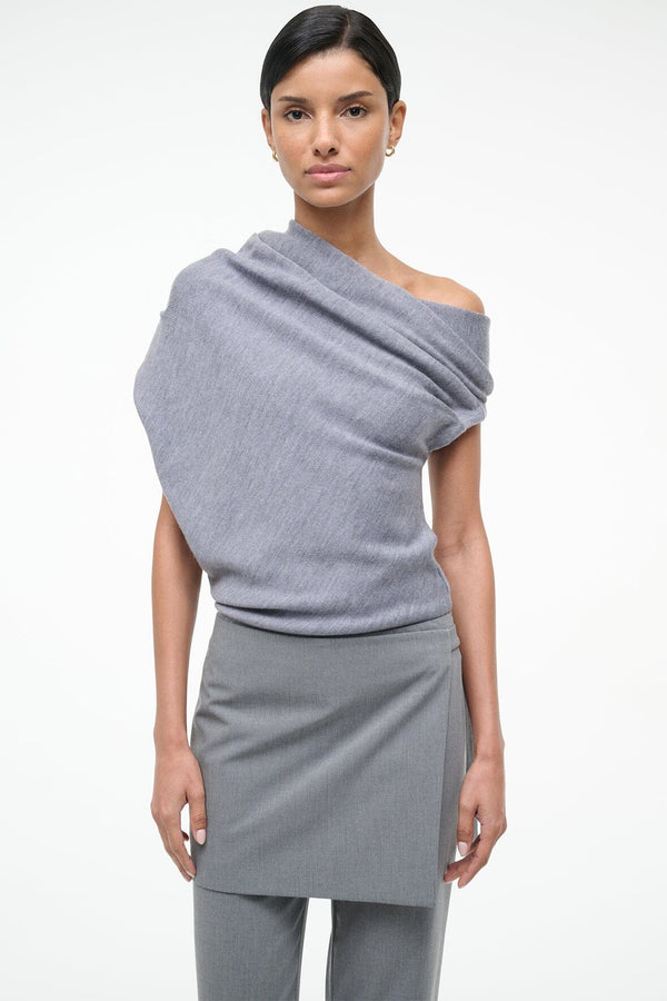staud MABEL SWEATER HEATHER GREY