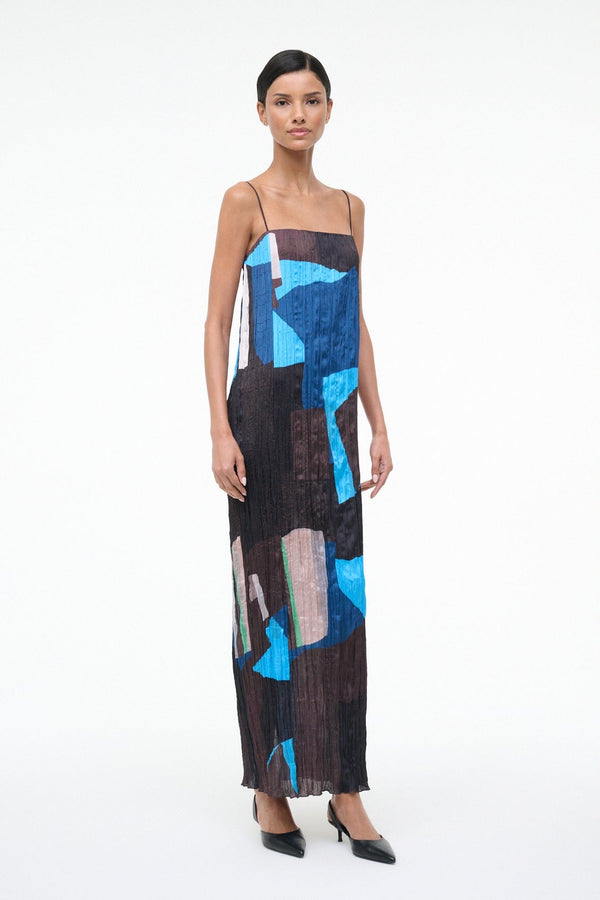 Staud MAE DRESS BLUE PRISM