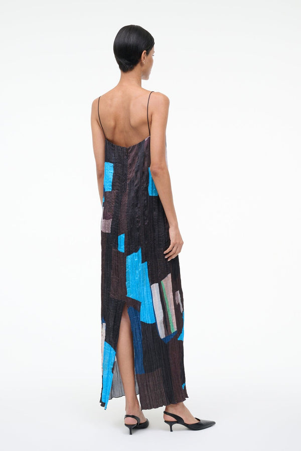 Staud MAE DRESS BLUE PRISM