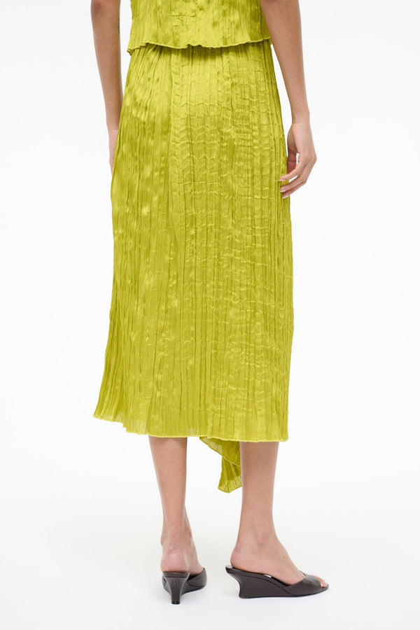 Staud MAI SKIRT CHARTREUSE PLISSE