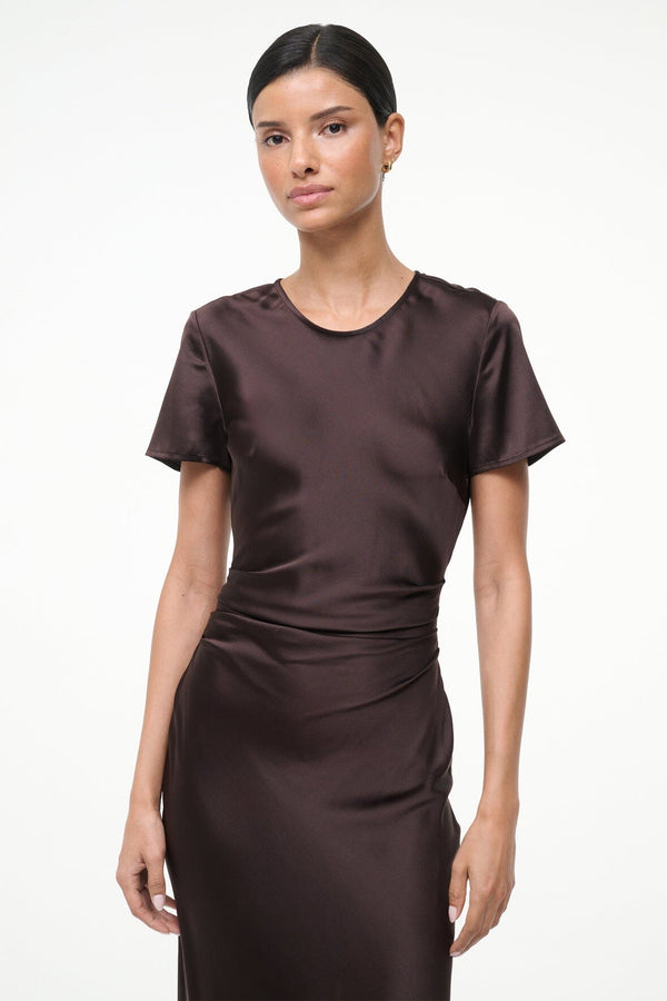 Staud MARCEL SILK DRESS EARTH