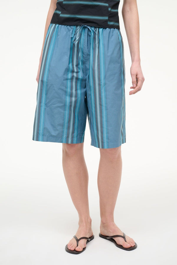 Staud MATEO BERMUDA SHORT MARINA STRIPE