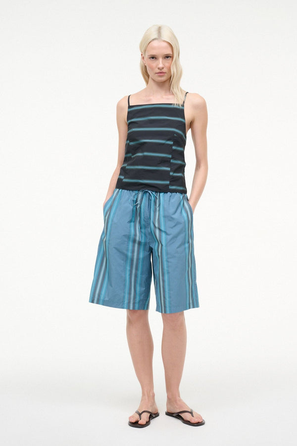 staud MATEO BERMUDA SHORT MARINA STRIPE