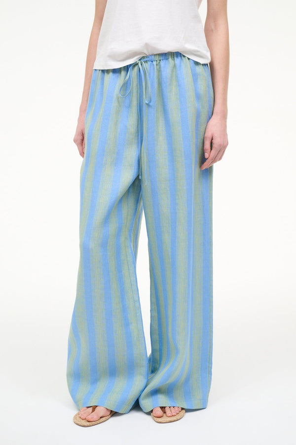 Staud MATEO LINEN PANT SEAPORT STRIPE