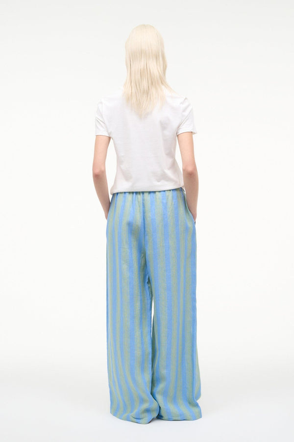 Staud MATEO LINEN PANT SEAPORT STRIPE