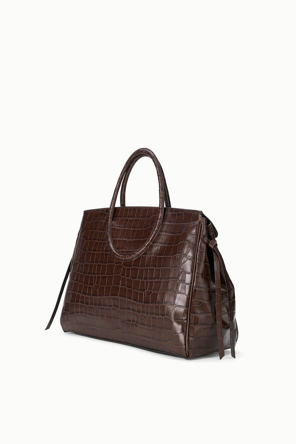 Staud MAUDE CARRYALL ESPRESSO CROCO