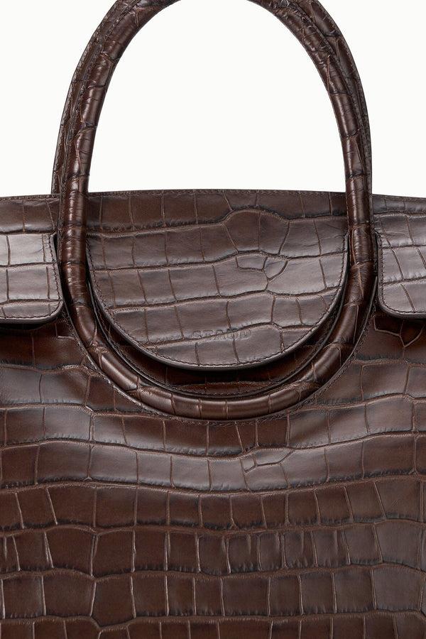 Staud MAUDE CARRYALL ESPRESSO CROCO
