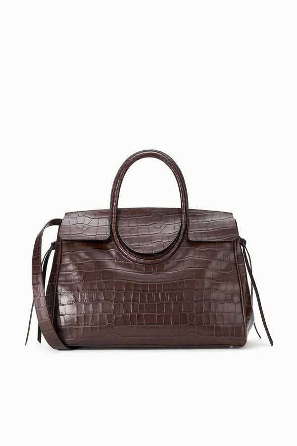 Staud MAUDE CARRYALL ESPRESSO CROCO