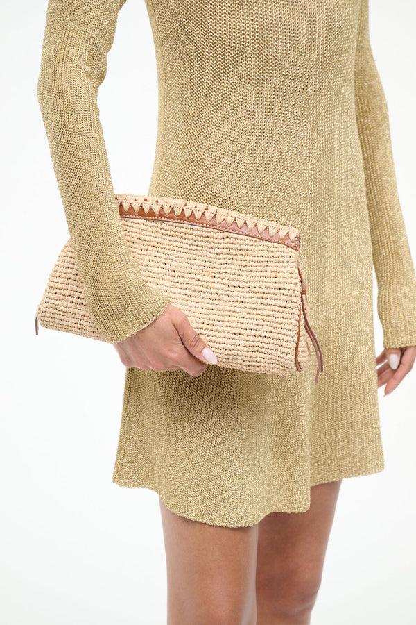 Staud MAUDE CONVERTIBLE CLUTCH NATURAL TAN