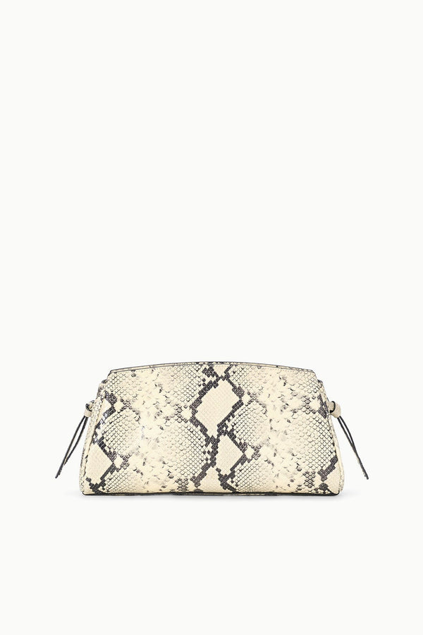 Staud MAUDE CONVERTIBLE CLUTCH WHITE SNAKE