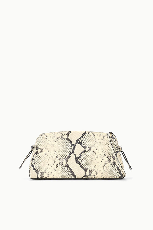 staud MAUDE CONVERTIBLE CLUTCH WHITE SNAKE