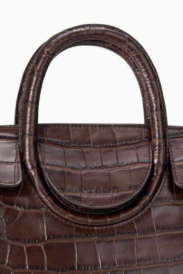 Staud MAUDE MINI CARRYALL ESPRESSO CROCO