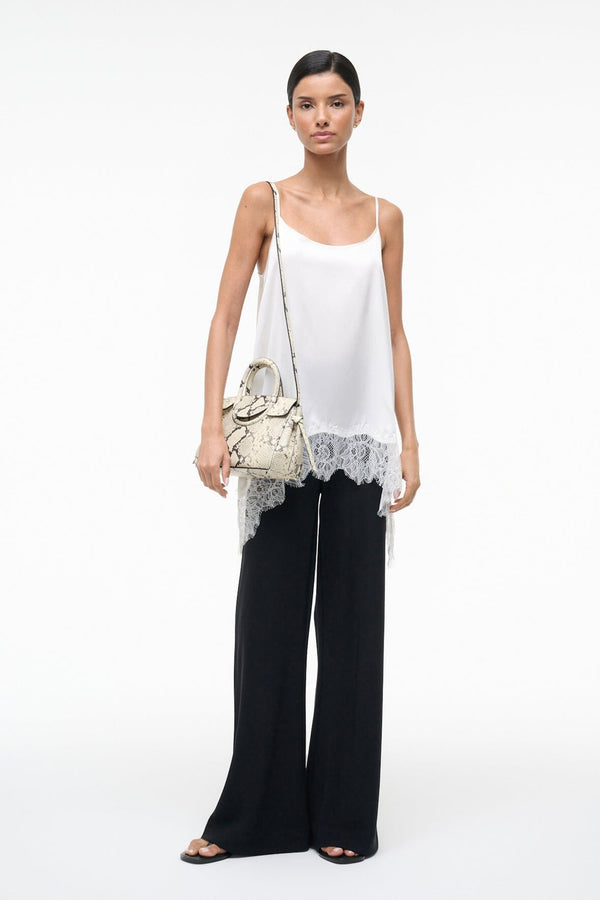 Staud MAUDE MINI CARRYALL WHITE SNAKE