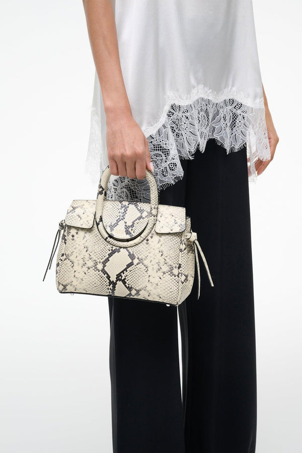 Staud MAUDE MINI CARRYALL WHITE SNAKE