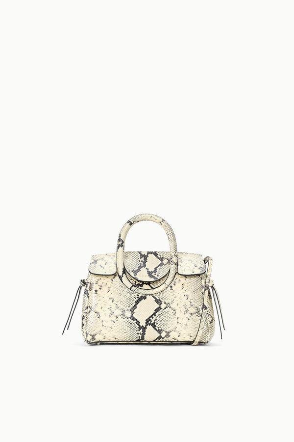 staud MAUDE MINI CARRYALL WHITE SNAKE