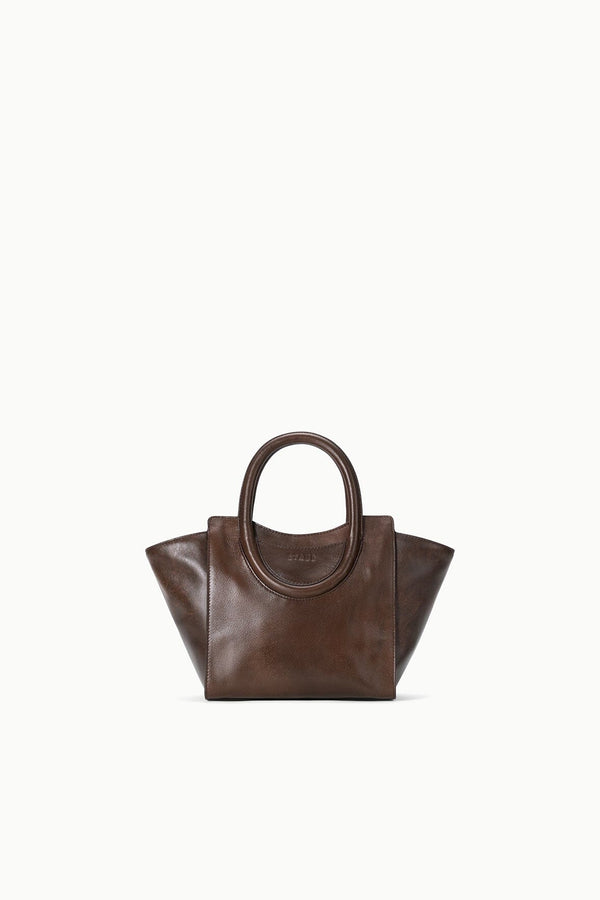 Staud MAUDE MINI TOTE ESPRESSO DISTRESSED