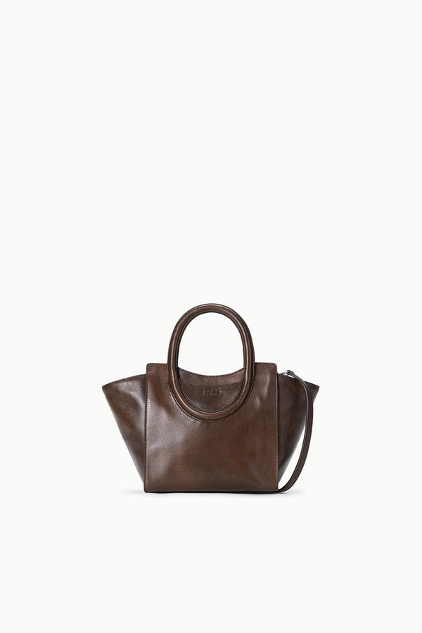 staud MAUDE MINI TOTE ESPRESSO DISTRESSED