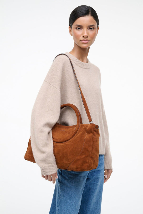 Staud MAUDE SATCHEL TABAC SUEDE