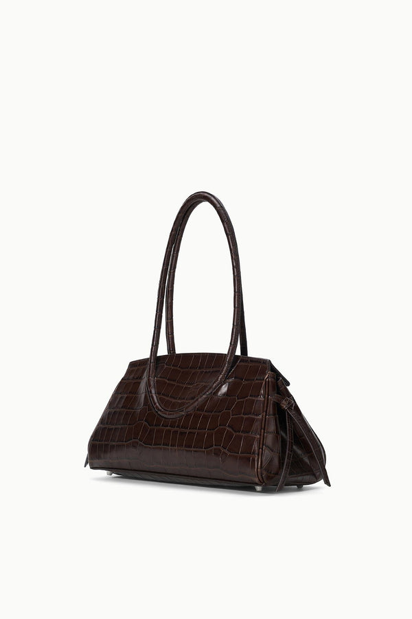 Staud MAUDE SHOULDER BAG ESPRESSO CROCO