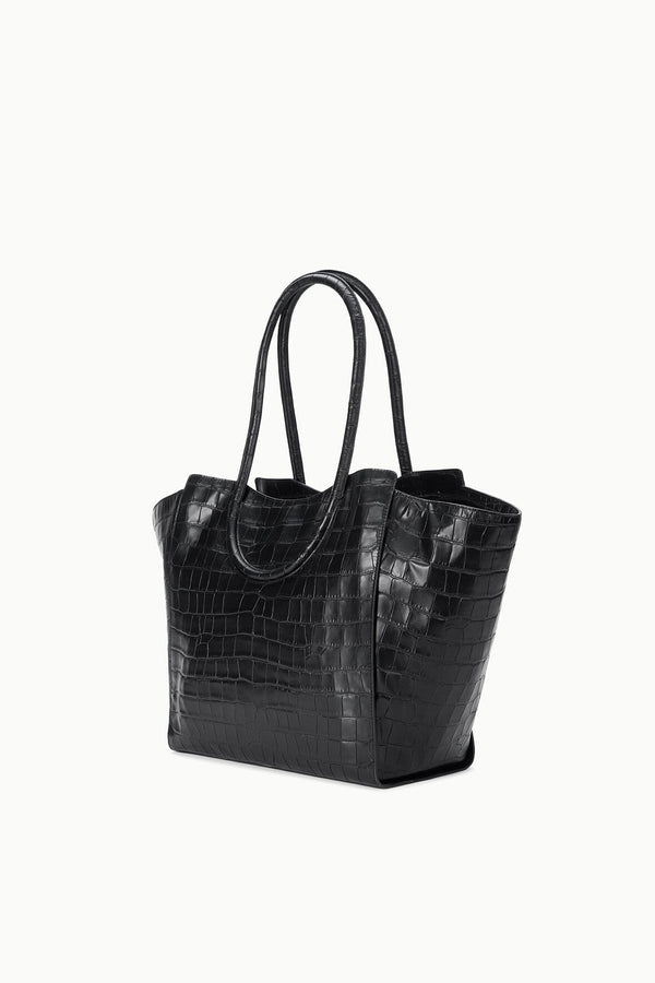 Staud MAUDE TOTE BAG BLACK CROCO