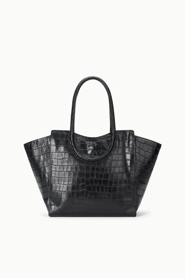 staud MAUDE TOTE BAG BLACK CROCO