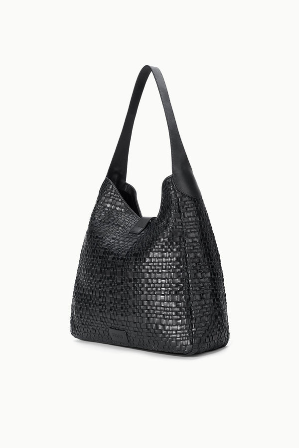 Staud MAYA HOBO BAG BLACK WOVEN