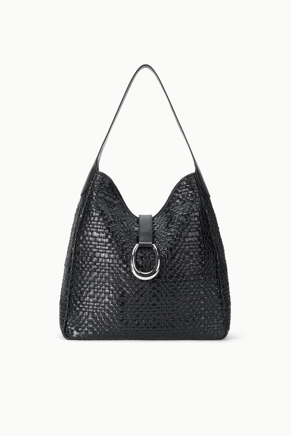 staud MAYA HOBO BAG BLACK WOVEN