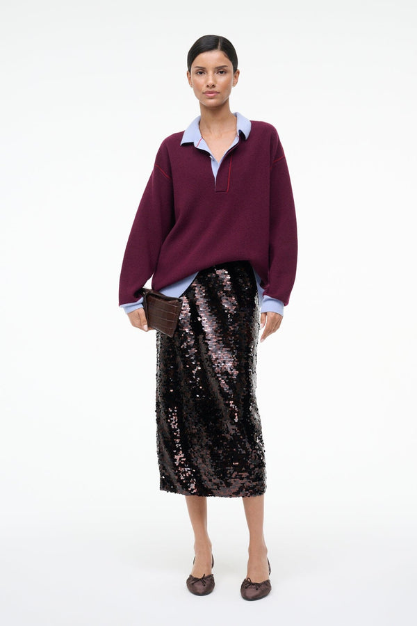 Staud MICHAEL CASHMERE SWEATER CRIMSON