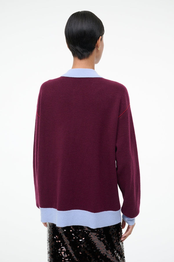 Staud MICHAEL CASHMERE SWEATER CRIMSON