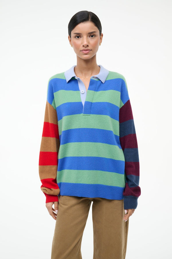 Staud MICHAEL CASHMERE SWEATER MULTI STRIPE