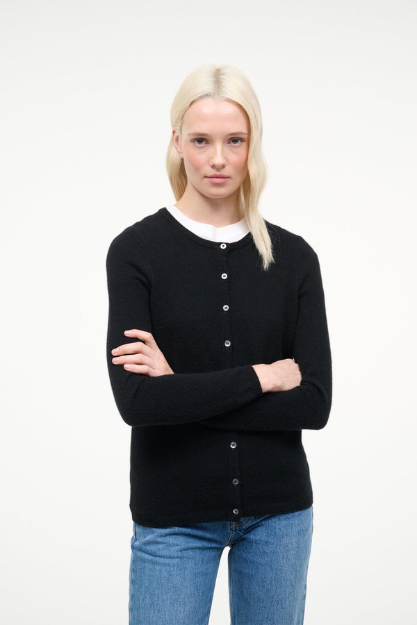 Staud MIDNIGHT CASHMERE CARDIGAN BLACK