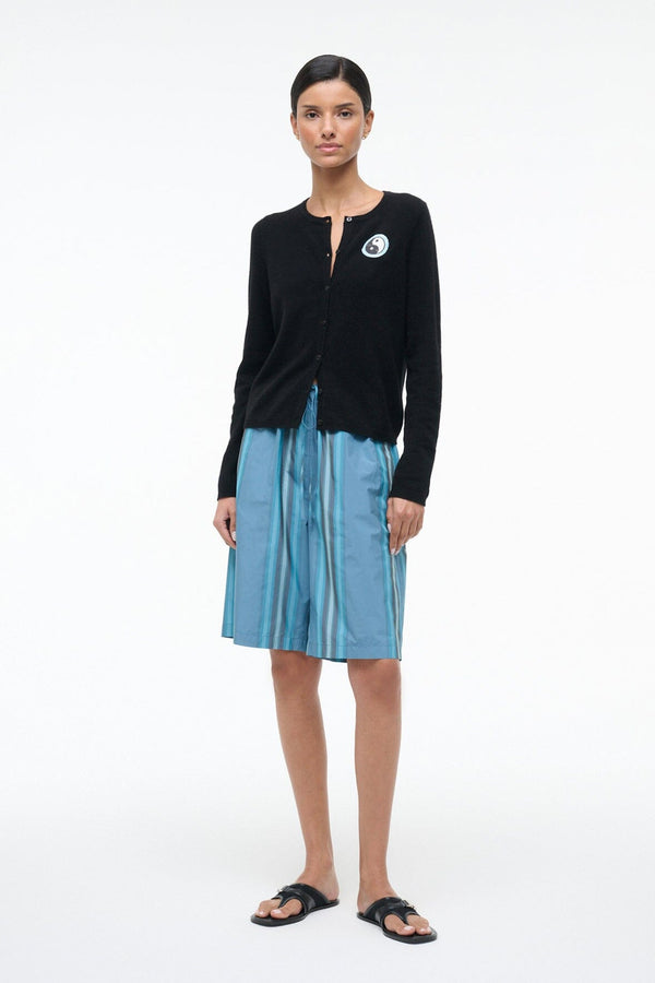 Staud MIDNIGHT CASHMERE CARDIGAN BLACK PATCHWORK