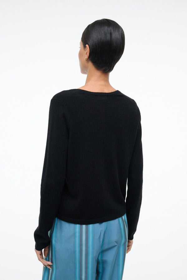 Staud MIDNIGHT CASHMERE CARDIGAN BLACK PATCHWORK