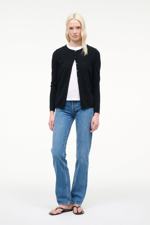 staud MIDNIGHT CASHMERE CARDIGAN BLACK