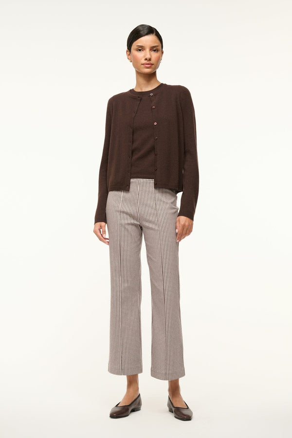 Staud MIDNIGHT CASHMERE CARDIGAN DARK CHOCOLATE