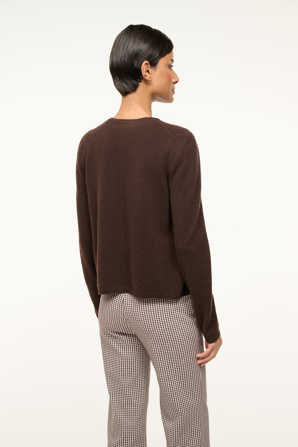 Staud MIDNIGHT CASHMERE CARDIGAN DARK CHOCOLATE