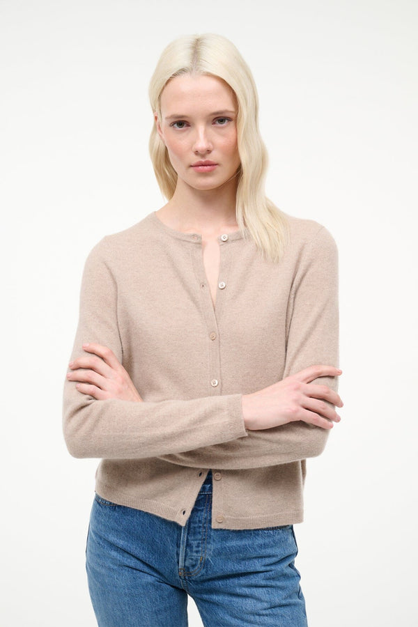 Staud MIDNIGHT CASHMERE CARDIGAN STONE