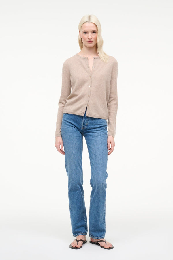 staud MIDNIGHT CASHMERE CARDIGAN STONE