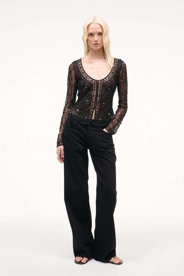 staud MILA TOP BLACK STARFISH