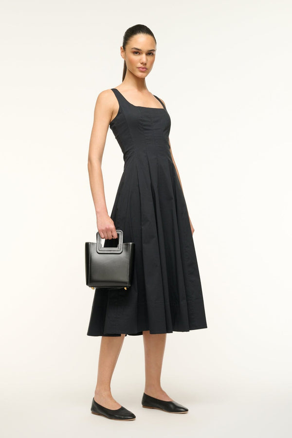 Staud MINI SHIRLEY LEATHER BAG BLACK