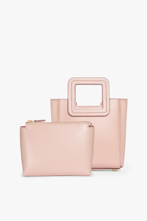 Staud MINI SHIRLEY LEATHER BAG BLUSH