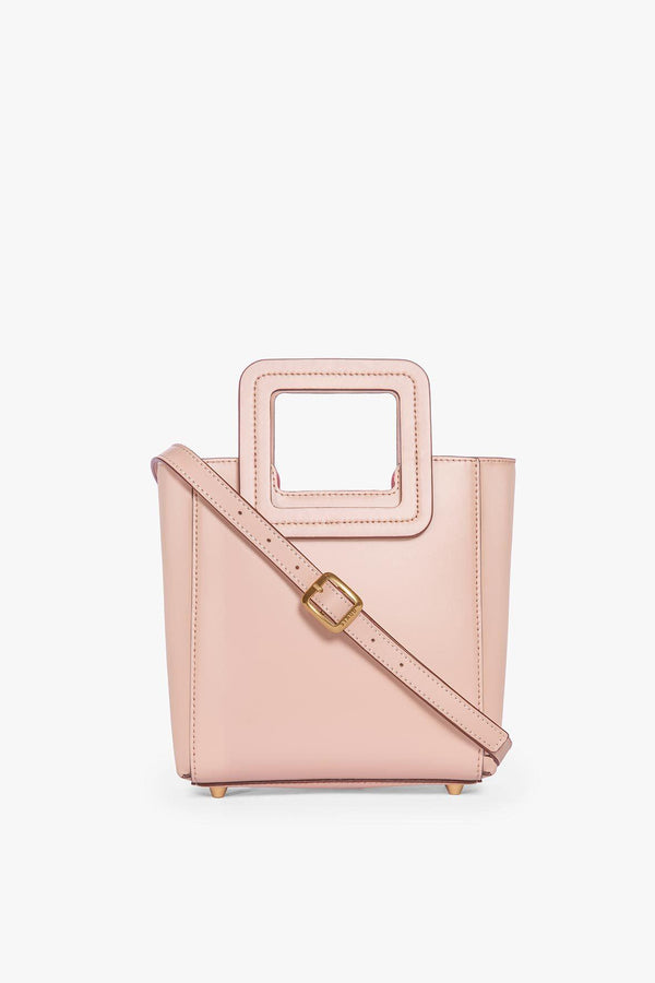 staud MINI SHIRLEY LEATHER BAG BLUSH