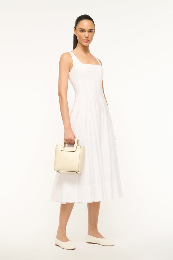 Staud MINI SHIRLEY LEATHER BAG CREAM