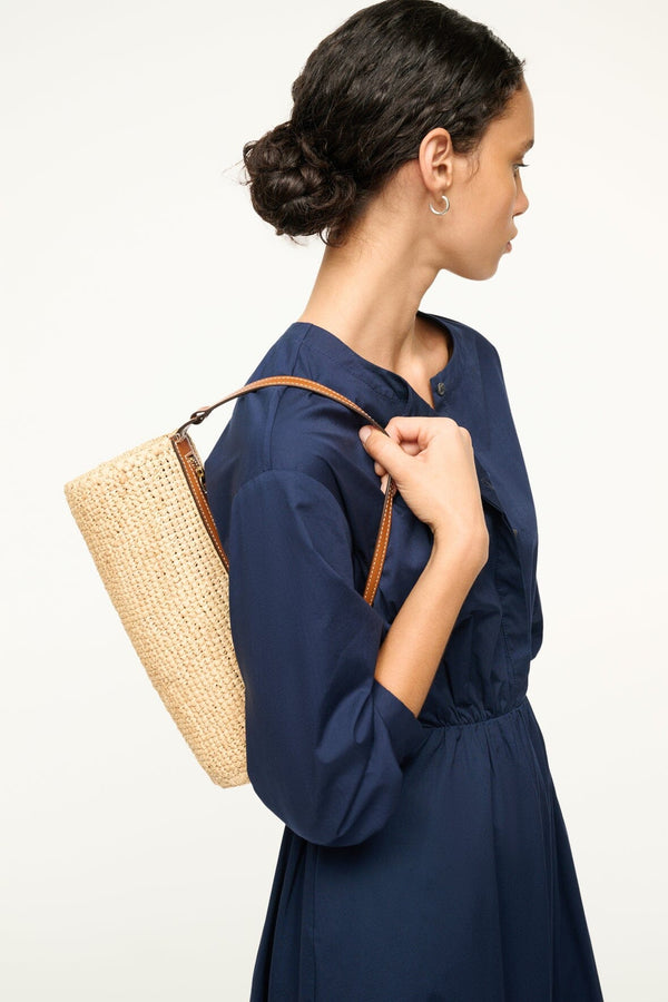 Staud MINI TARU RAFFIA BAG NATURAL TAN