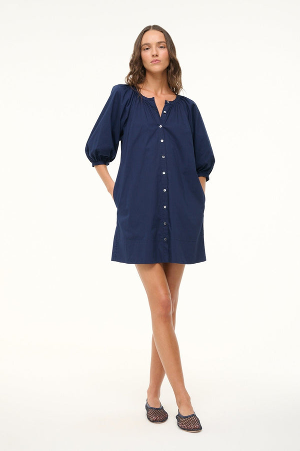 Staud MINI VINCENT DRESS NAVY