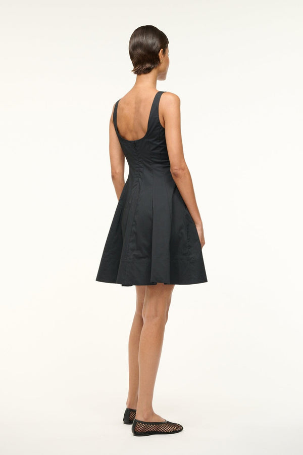 Staud MINI WELLS DRESS BLACK