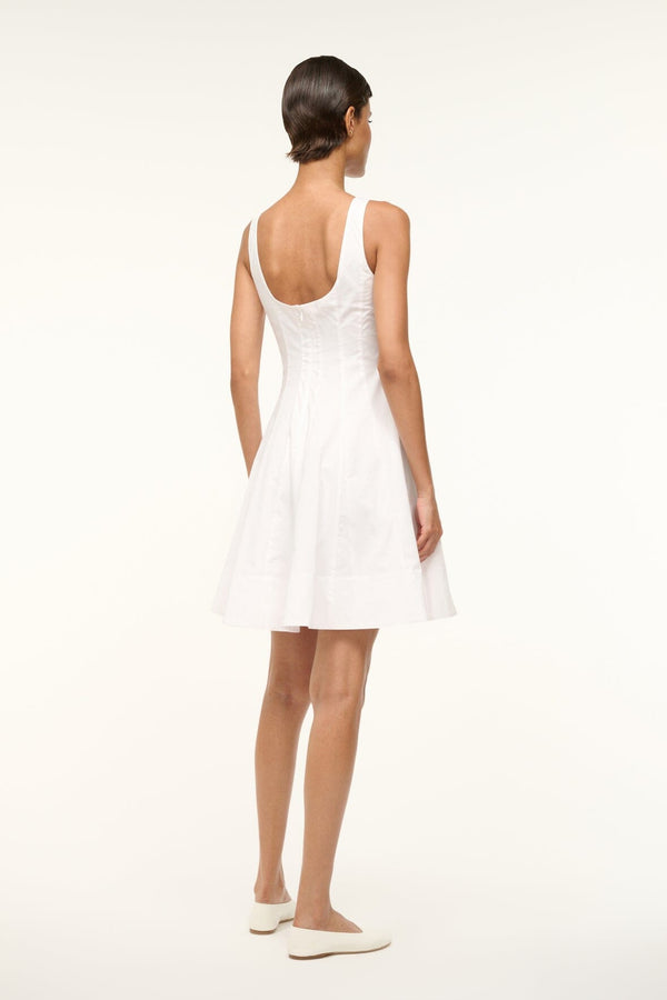 Staud MINI WELLS DRESS WHITE